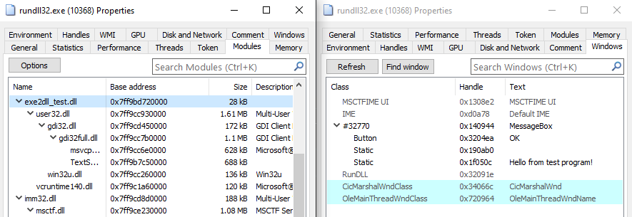 System Informer showing DLL loaded